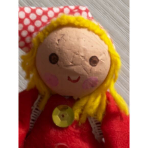 Vintage Ornaments Felt Elf Pixie Paper Mache Mr Christmas Girl 1969 - Picture 4 of 5